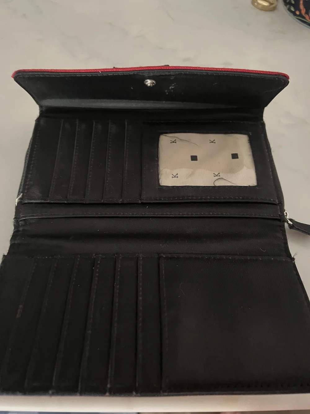 kate spade Red Multistripe Fold Wallet